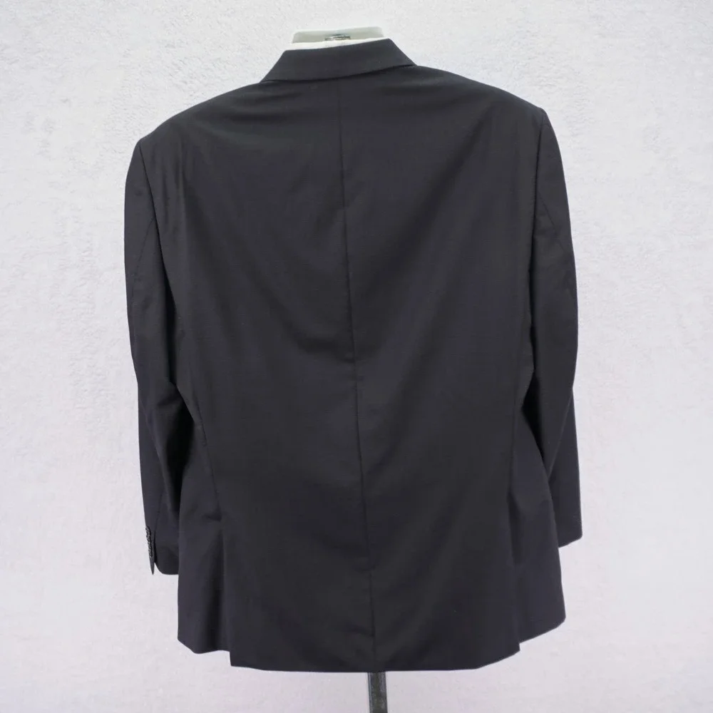 Calvin Klein Textured Wool Blend Blazer 42R Black Gray Birdseye‎